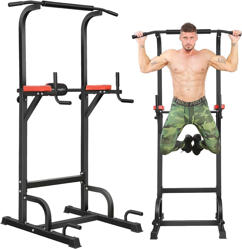 BangTong&Li Power Tower, Pull Up Bar Dip Station/Stand for Home Gym Strength Training Workout Equ... | Amazon (US)