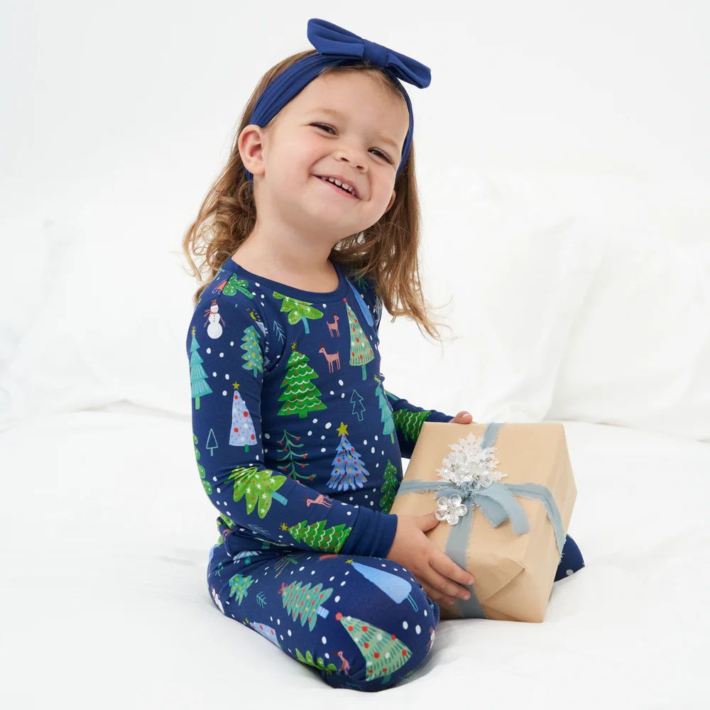 Blue Merry & Bright Two-Piece Pajama Set | Little Sleepies