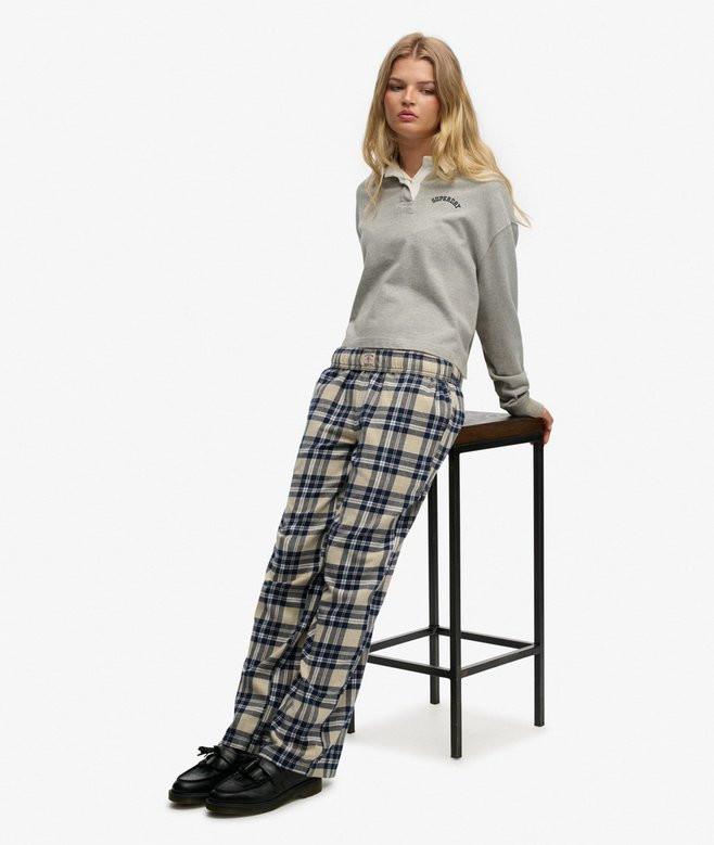 Cotton Check Elastic Trousers | Superdry (UK)