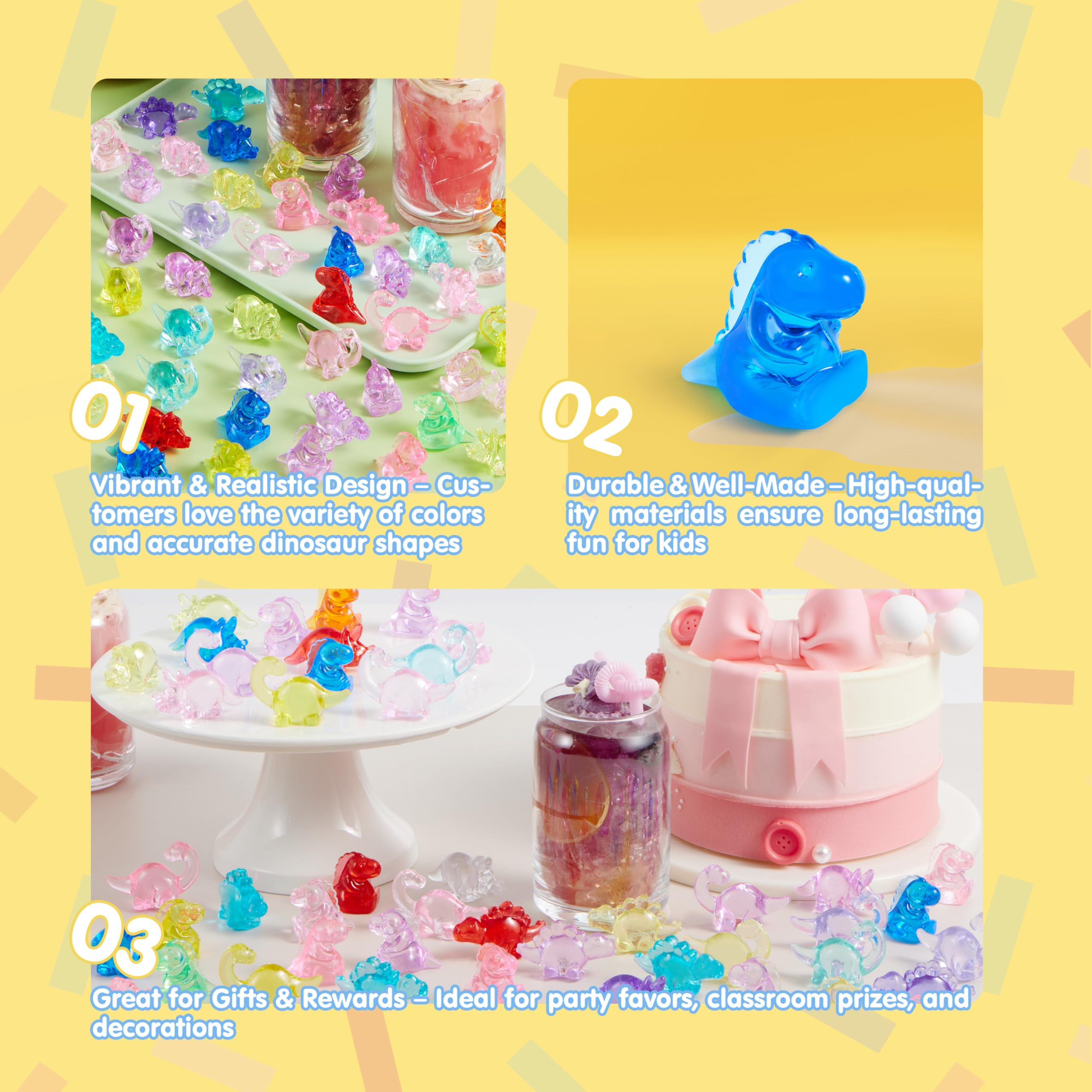 JOYIN 50 Pcs Mini Dinosaur Figures, Tiny Dinosaur Figurines for Slime Charms for Crafts, Mini Res... | Amazon (US)