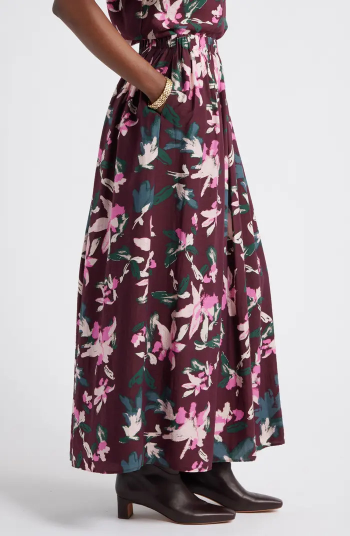 Print Pleated Maxi Skirt | Nordstrom