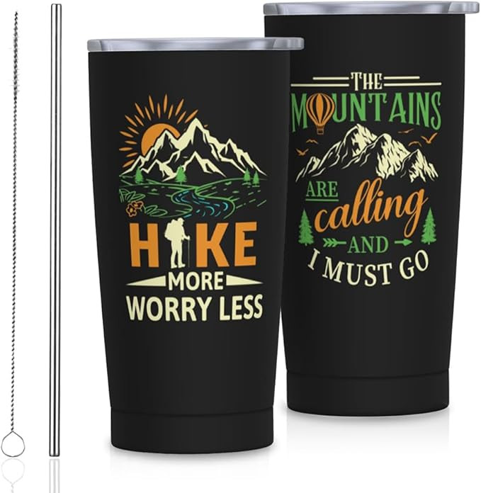 Hiking Gifts for Men, Hiking Tumbler 20oz Stainless Steel Insulated Coffee Travel Mug, Gift for H... | Amazon (US)
