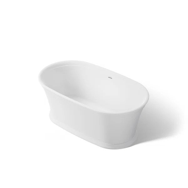Memoirs® 60" x 34" Freestanding Soaking Bathtub with Slotted Overflow and Center Toe-Tap Drain | Wayfair North America