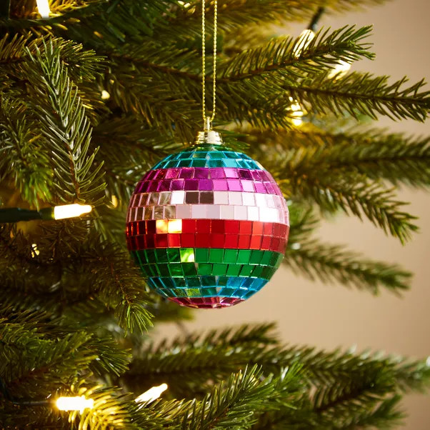 Multicoloured Disco Ball Hanging Decoration | Dunelm