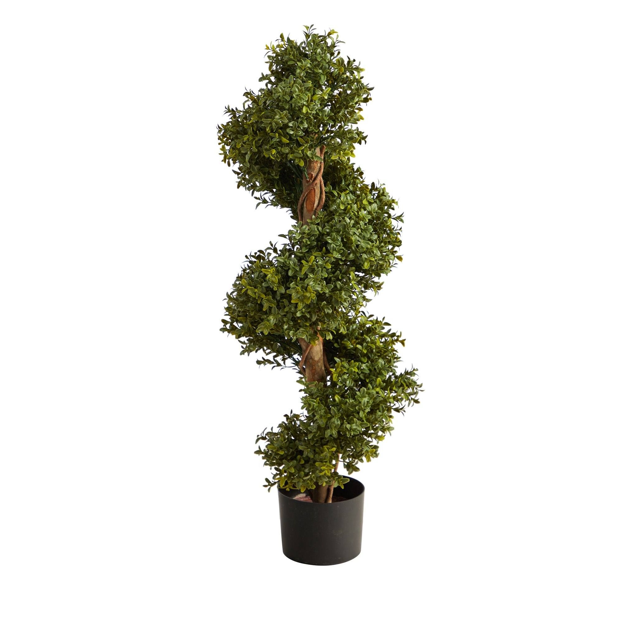 33” Boxwood Topiary Spiral Artificial Tree (Indoor/Outdoor) | Nearly Natural | Nearly Natural