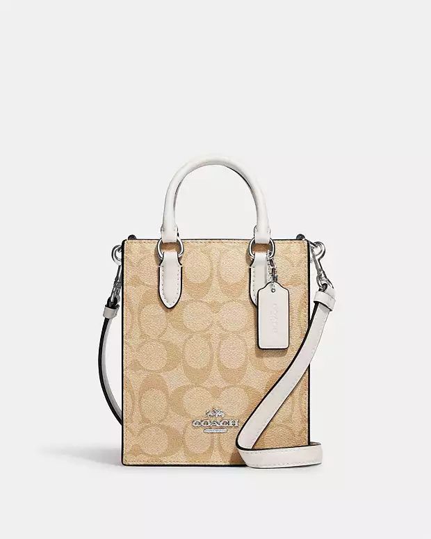 COACH® | North South Mini Tote In Signature Canvas | Coach Outlet