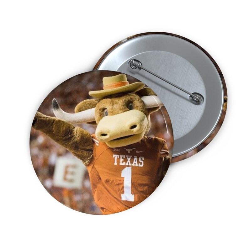 Texas Longhorn Game Day Button Pin, Longhorn Football, NCAA, SEC Football Pins, Tailgate, Bevo Pi... | Etsy (US)