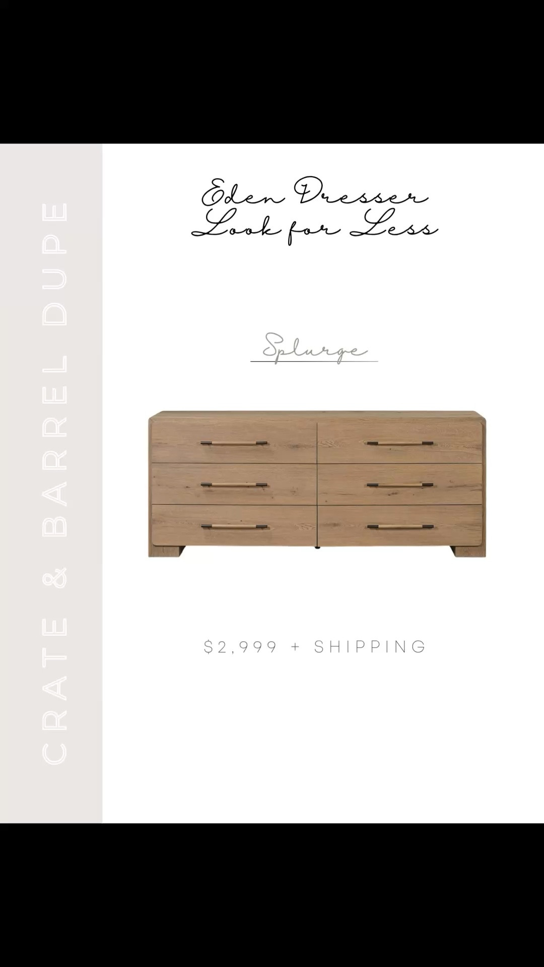 If you love the look of the Crate & Barrel Eden dresser but not the price tag, these are the best look-for-less options I’ve found. Same clean lines, same warm wood tones, just more budget friendly 🤍 Linking my favorites here so you can easily compare.

#LTKSaleAlert #LTKHome