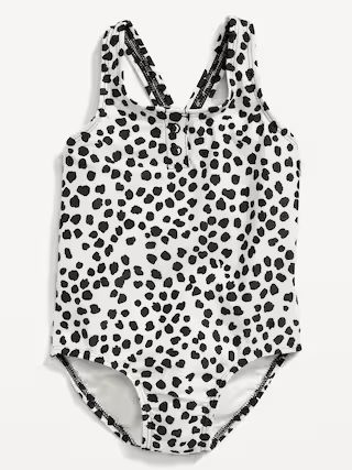 Printed One-Piece Henley Swimsuit for Toddler Girls | Old Navy (US)