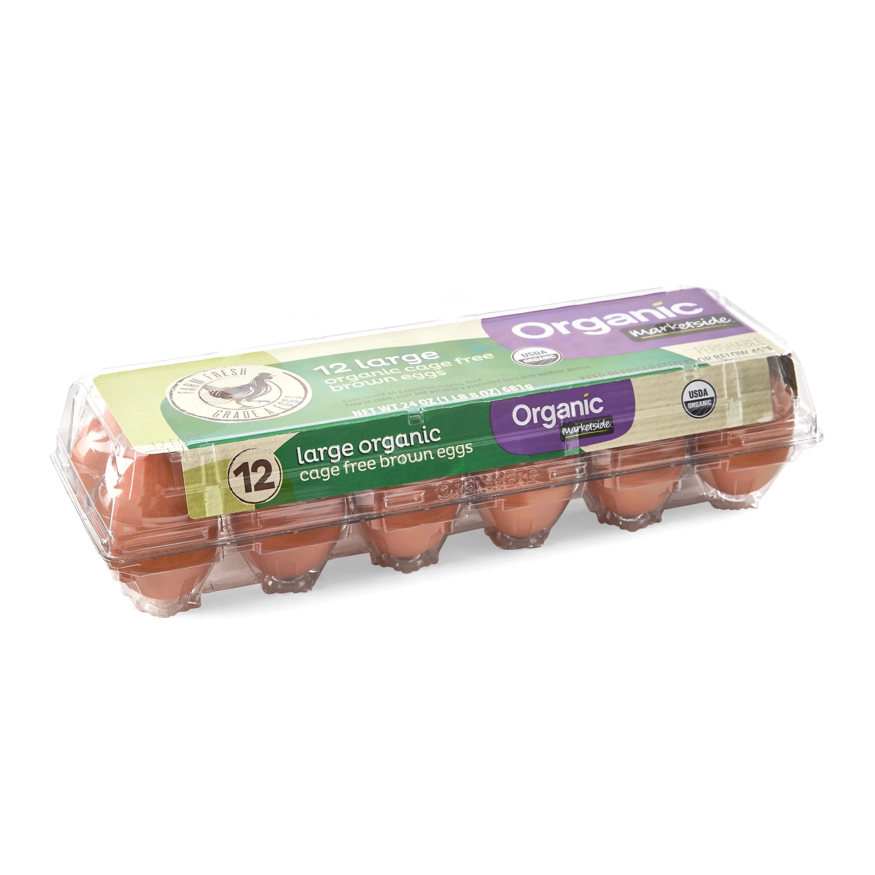 Marketside Organic Cage Free Large Brown Eggs, 12 Count | Walmart (US)