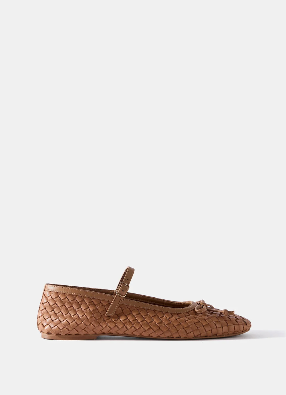 Charley Tan Leather Woven Pumps | Mint Velvet