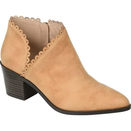 Women s Journee Collection Tessa Ankle Bootie Tan Faux Suede 5.5 M | Walmart (US)