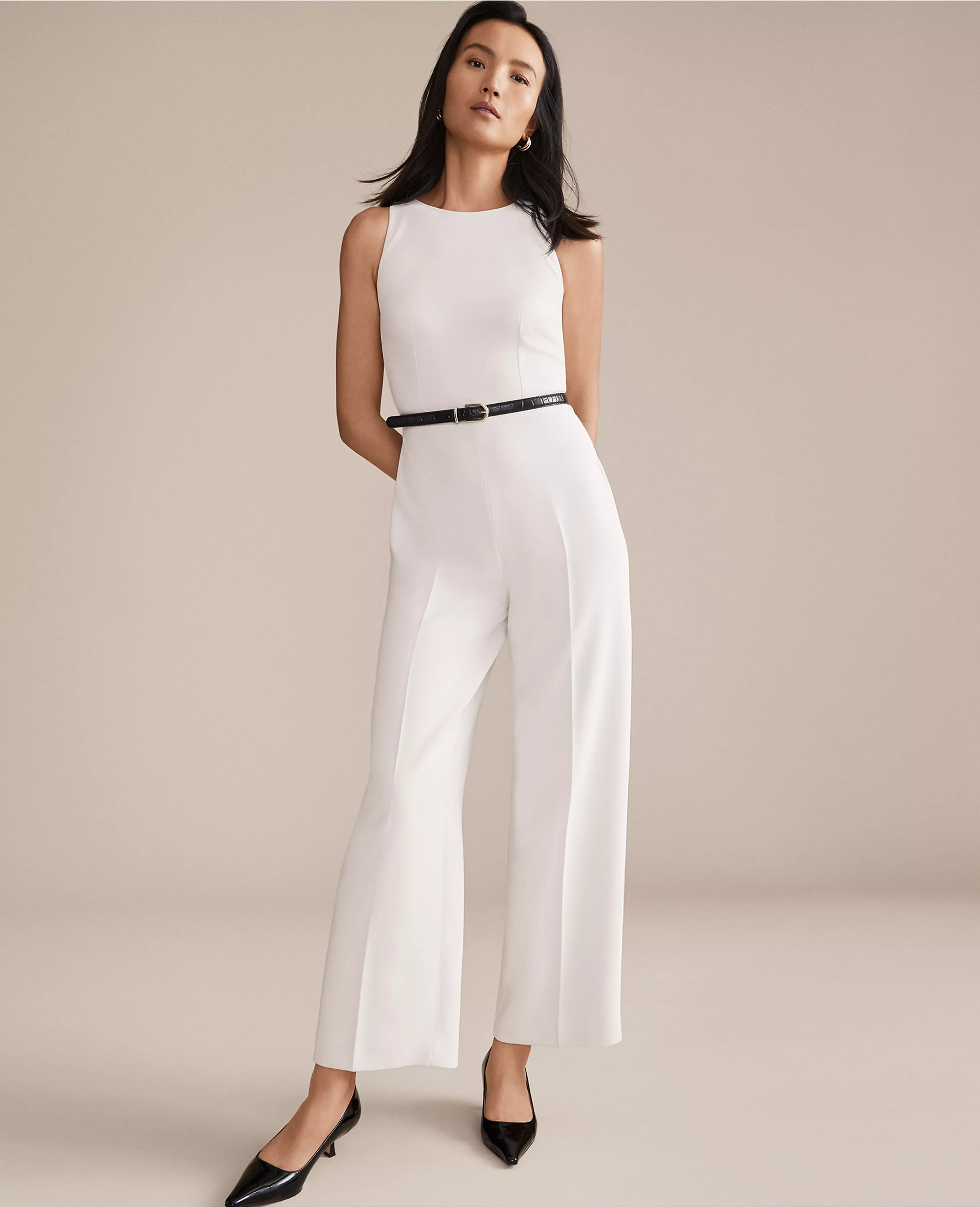 Belted Halter Jumpsuit | Ann Taylor