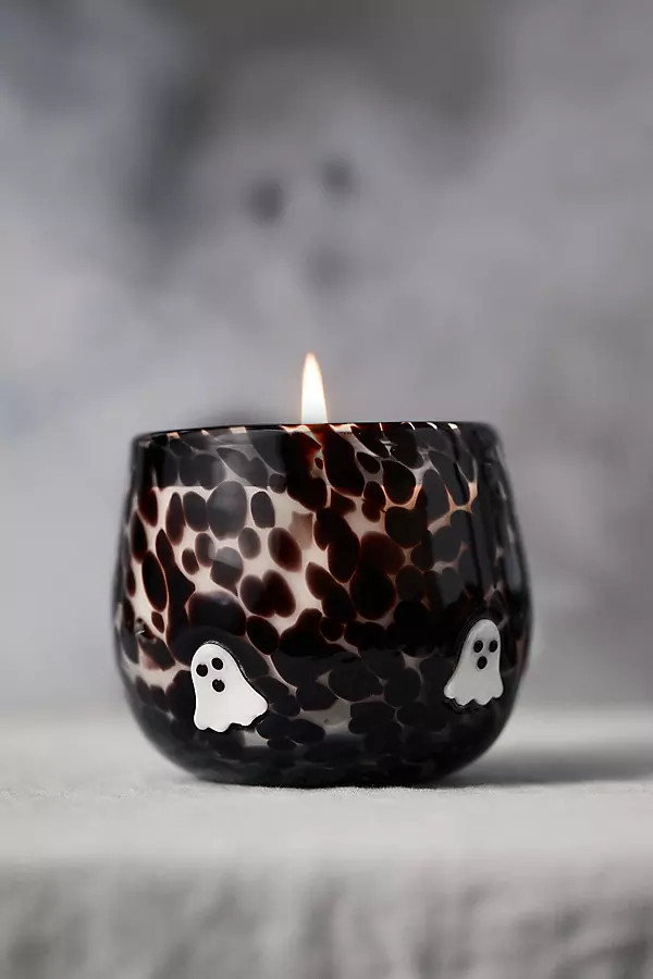 Mystic Confetti Ghost Icon Palo Santo & Saffron Glass Candle | Anthropologie (US)