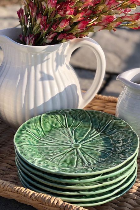 Classic green leaf plates…aka cabbage ware.  So perfect for spring and summer entertaining.  

#ltkcabbageware #ltkdishes

#LTKhome #LTKSeasonal #LTKstyletip