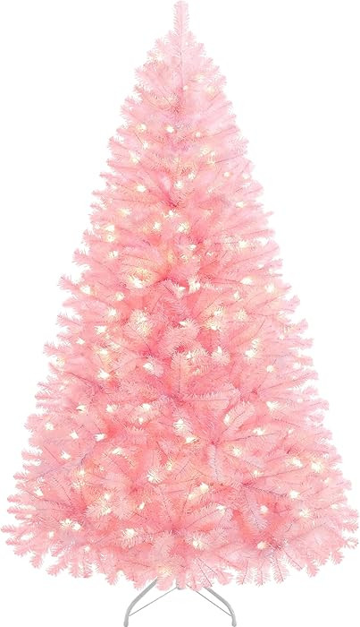 Yaheetech 7.5ft Pre-lit Artificial Hinged Christmas Tree Prelighted Full Holiday Xmas Tree for Ho... | Amazon (US)