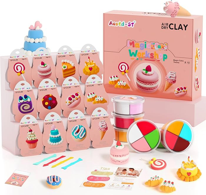Air Dry Clay Kit - Cake Themed, Modeling Clay for Kids, DIY Model Magic Clay with Sculpting Tools... | Amazon (US)