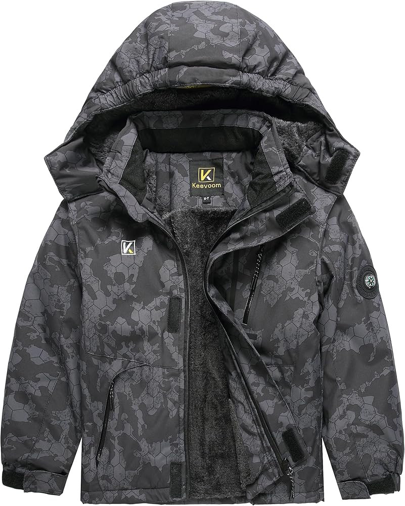 Keevoom Boys Winter Coat Ski Jacket Windproof Kids Snowboard Warm Fleece Snow Coat Waterproof Out... | Amazon (US)