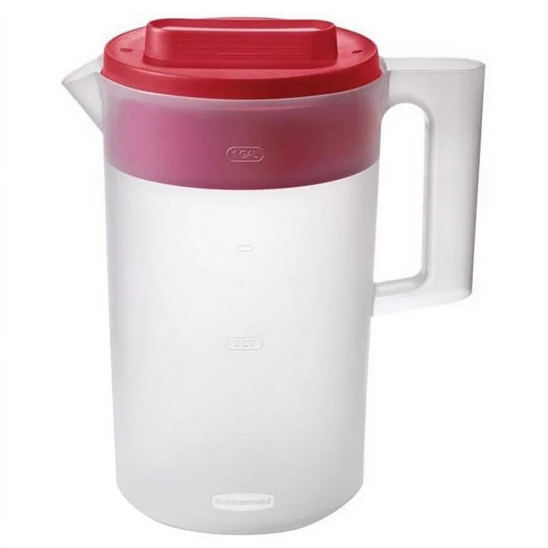 Rubbermaid, Pitcher, Simply Pour Clear/Red Pitcher Plastic 1 gal, plastic, 1 gal, helpful for fam... | Walmart (US)