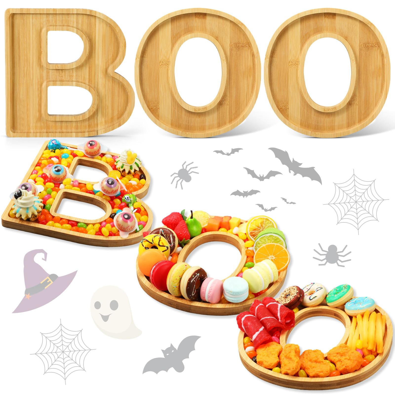 Boo Wooden Charcuterie Letters Fillable Halloween Serving Tray Charcuterie Board Dish Decorative ... | Amazon (US)