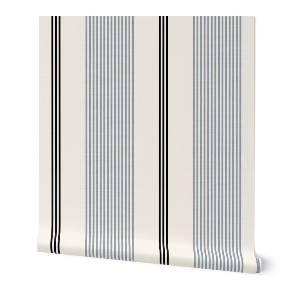 L Blue gray pinstripe stripe minimalist coastal nursery classic Wallpaper | Spoonflower | Spoonflower