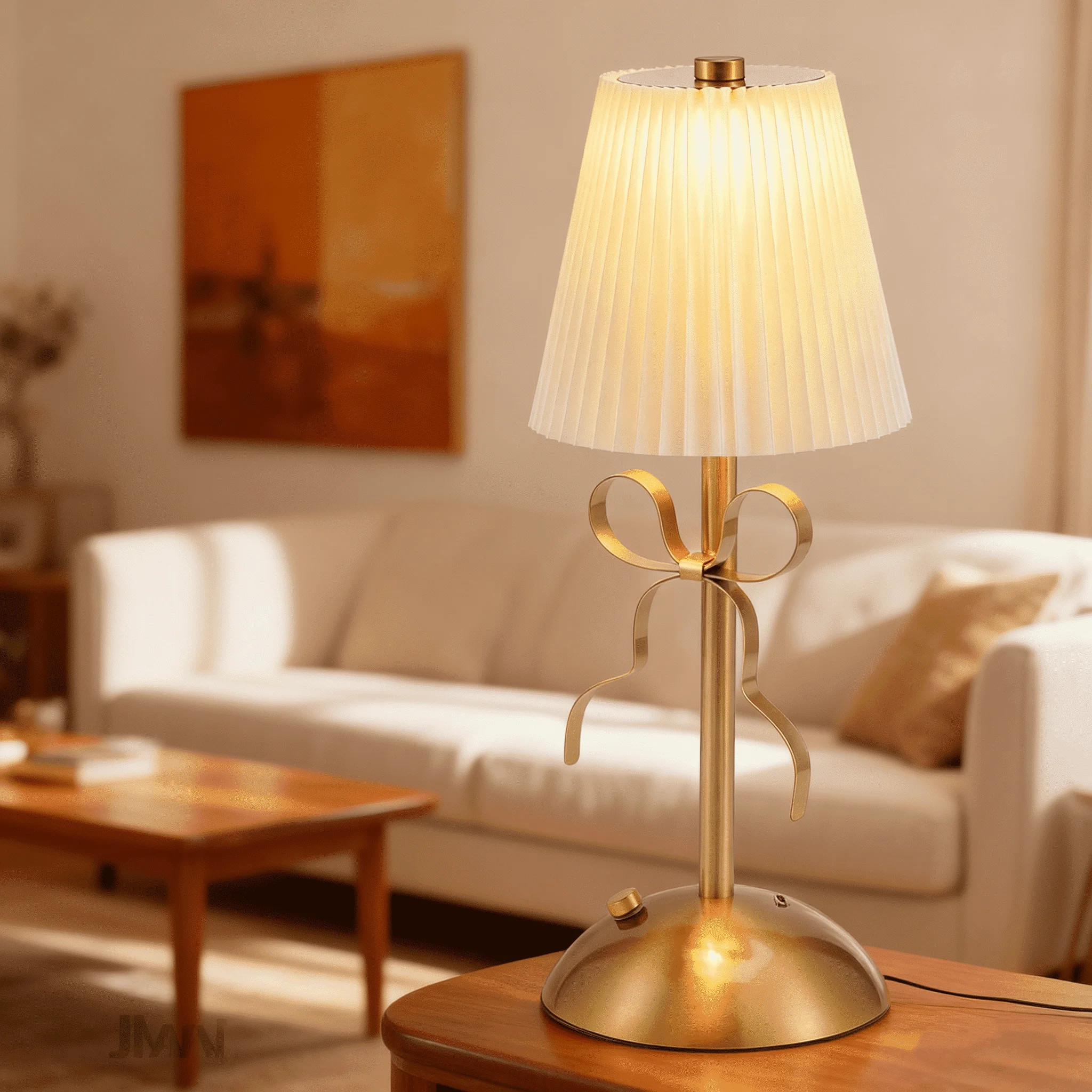 LAFAYTTE Cordless Bow Table Lamp with Fabric Shade 3 Colors Dimmable Modern Decorative Bedside Li... | Walmart (US)