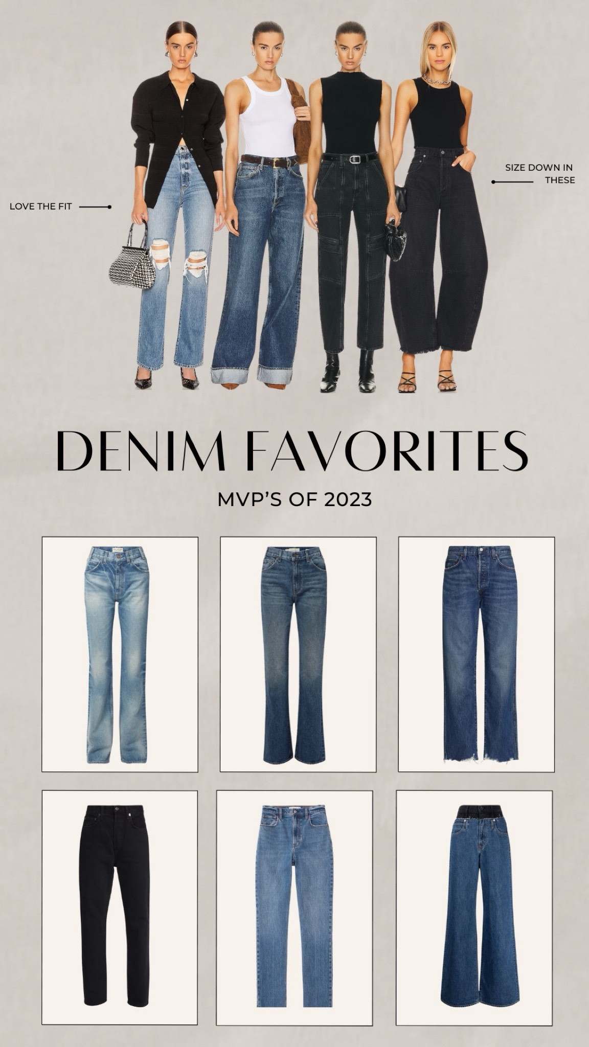 My favorite denim of 2023! So many fun and unique styles! 

Agolde Dame side down 
Horseshoe size down 
Nili Lotan size up 



Denim, jeans, horseshoe, wide leg, cuffed, cargo, style 

#LTKSeasonal #LTKstyletip #LTKover40