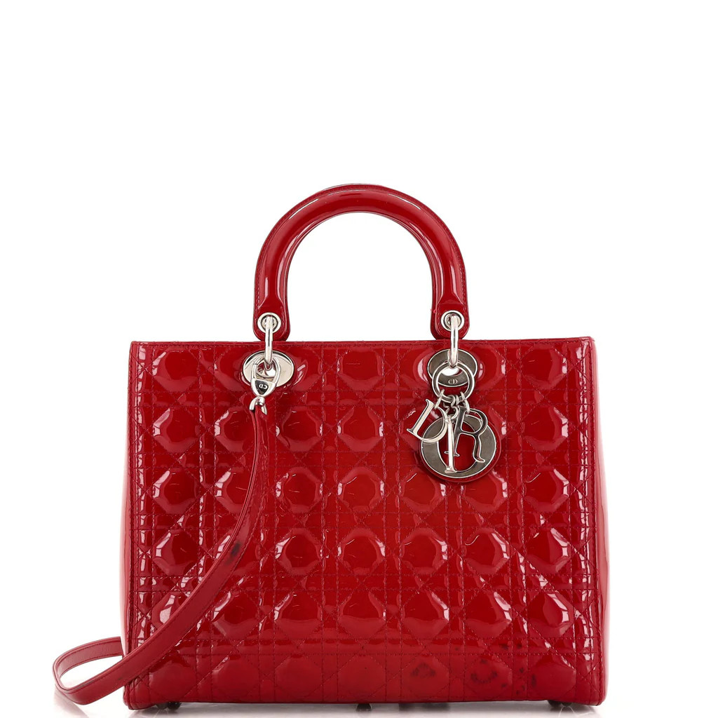 Lady Dior Bag Cannage Quilt Patent Large | Rebag