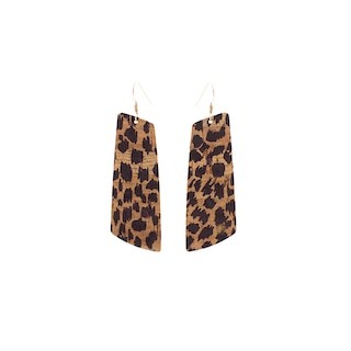 Cheetah Cork Gem Leather Earrings | Nickel and Suede