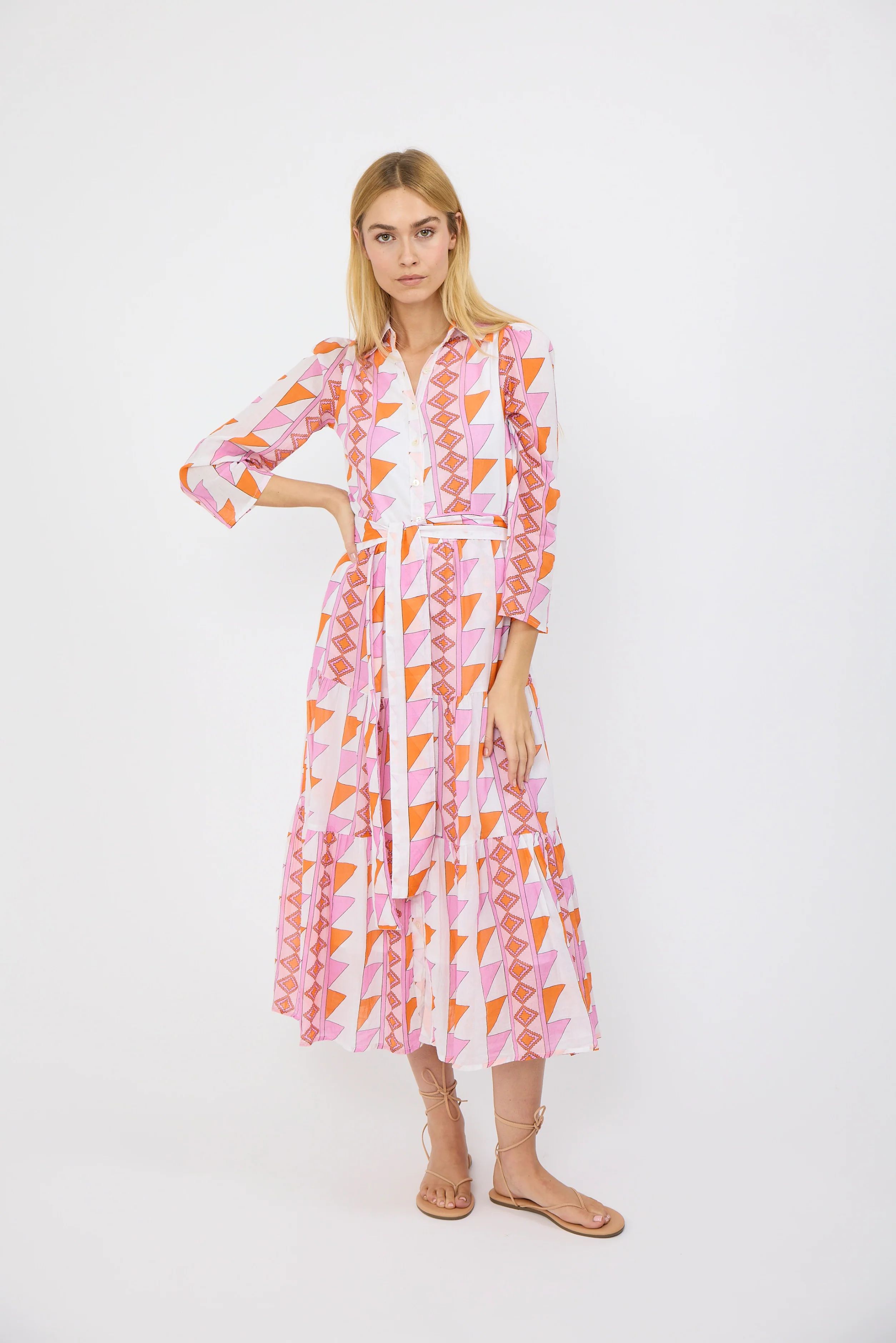 Flounce Shirt Dress - Neon Geo | Marea