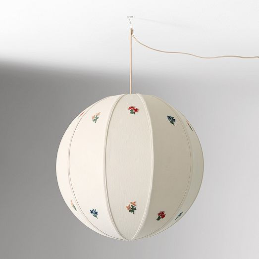 Emma Chamberlain Embroidered Plug-In Pendant (28") | West Elm (US)