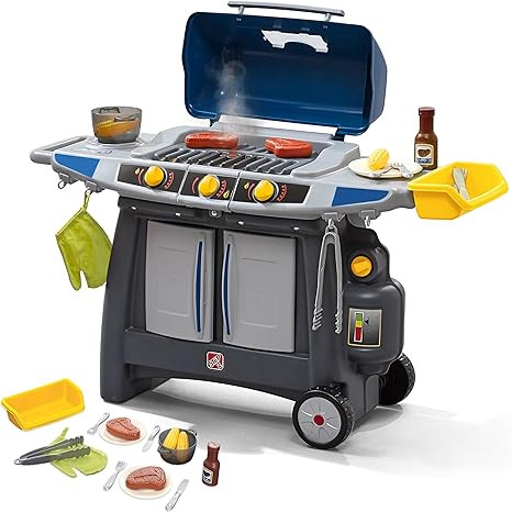 Step2 Sizzle & Smoke BBQ Grill Kids Playset, Indoor/Outdoor Kitchenette, Interactive Play with So... | Amazon (US)