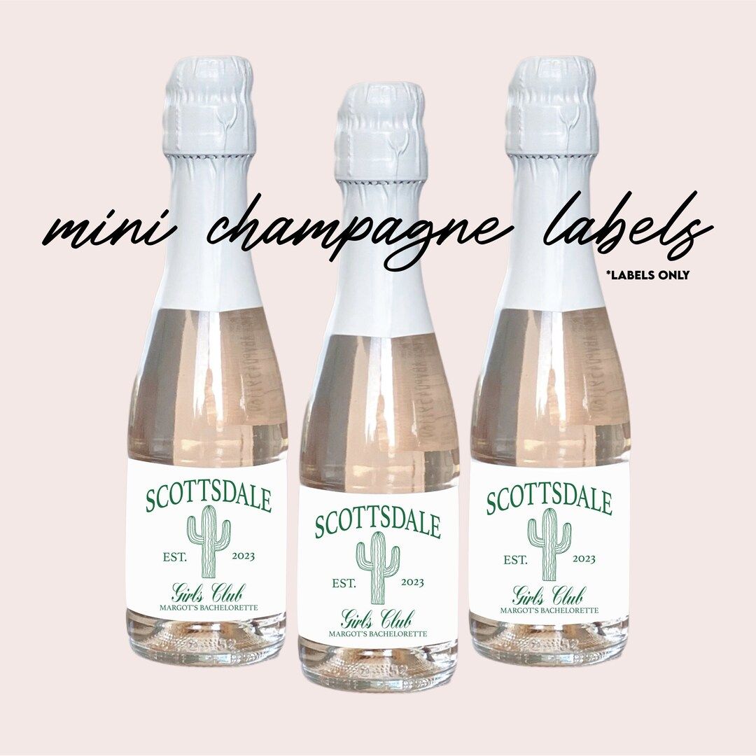 Custom Scottsdale Bachelorette Mini Champagne Labels Country Club Bachelorette Party Bachelorette... | Etsy (US)