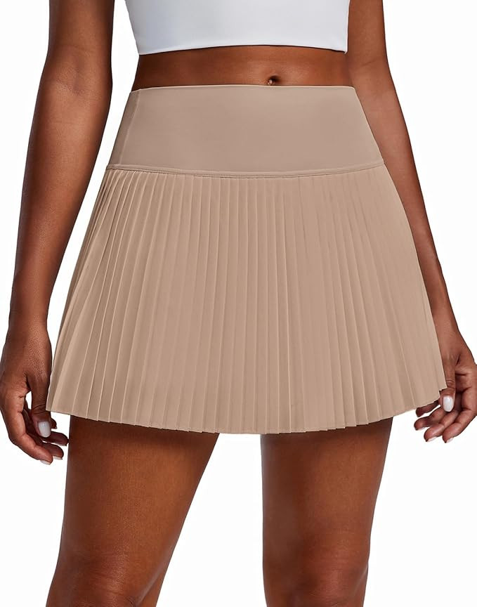 PINSPARK 15" High Waist Pleated Tennis Skirts for Women with Shorts Mini Athletic Workout Golf Sk... | Amazon (US)