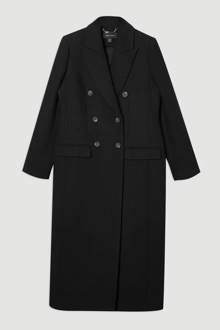 Karen Millen Wool Double Breasted Tailored Midi Coat | Nordstrom | Nordstrom