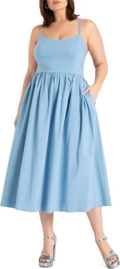 Cross Back Strap Midi Dress | Nordstrom