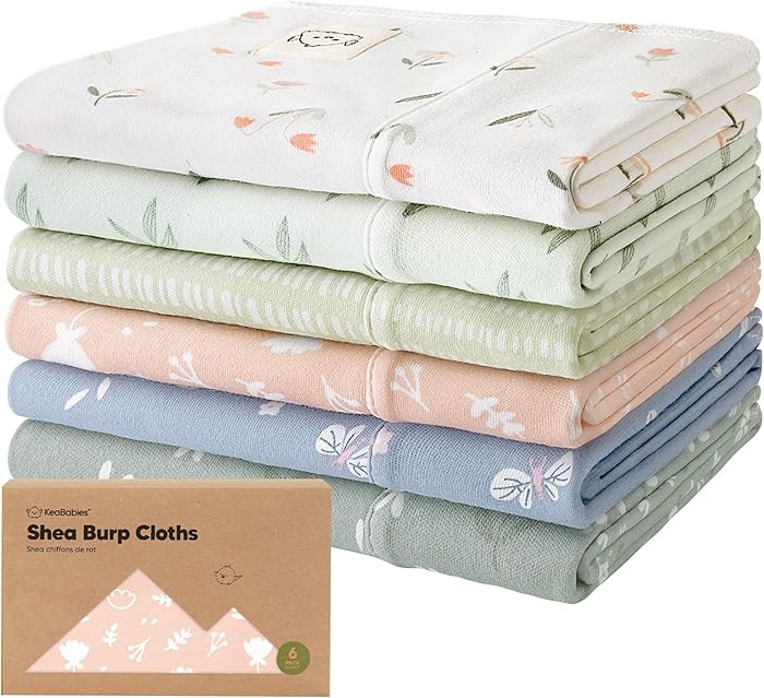 Organic Burp Cloths Baby Boy, Girl - 6-Pack Large Cotton Burping Cloths for Babies, Spit Up Rags,... | Amazon (US)