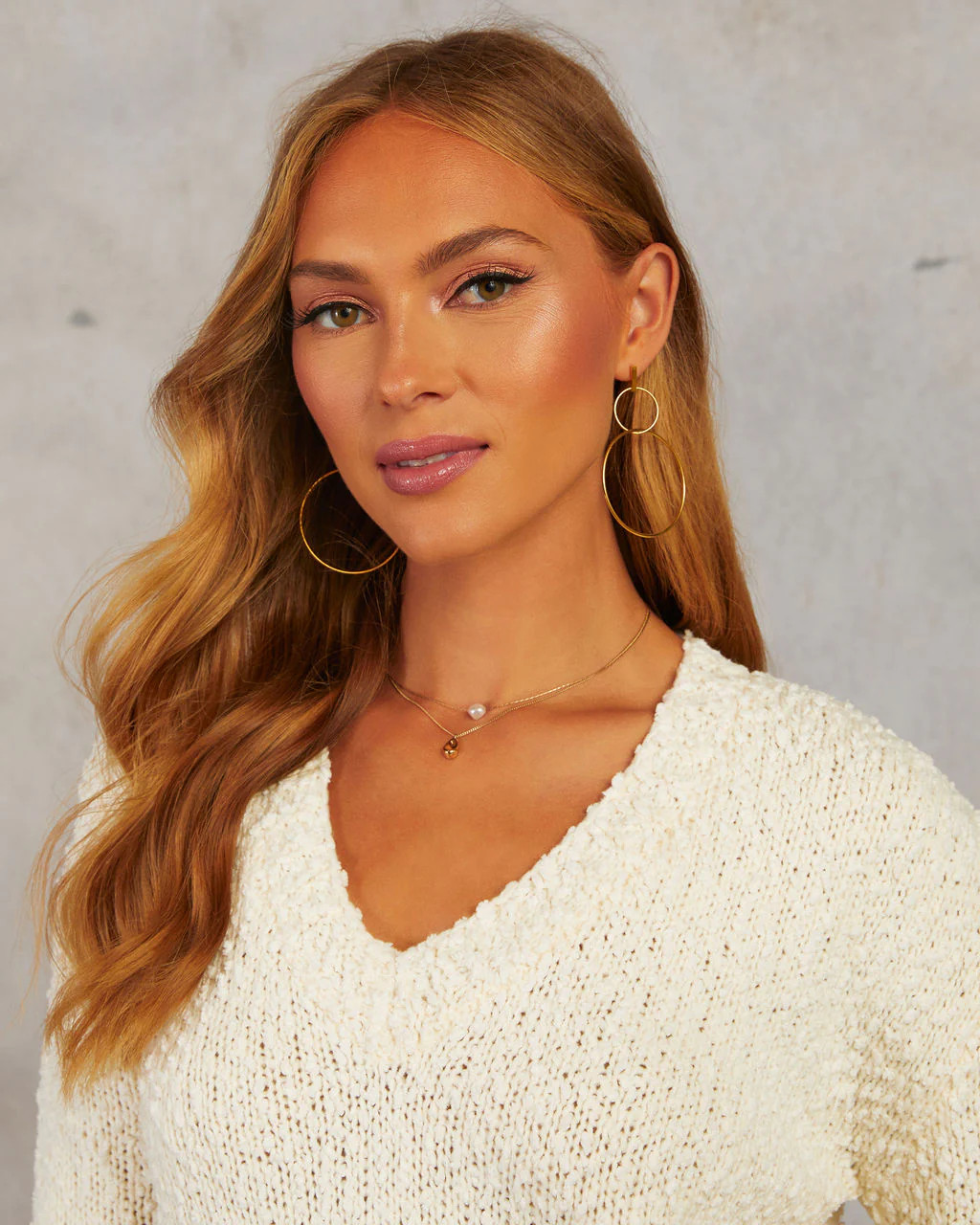 David Double Hoop Drop Earrings | VICI