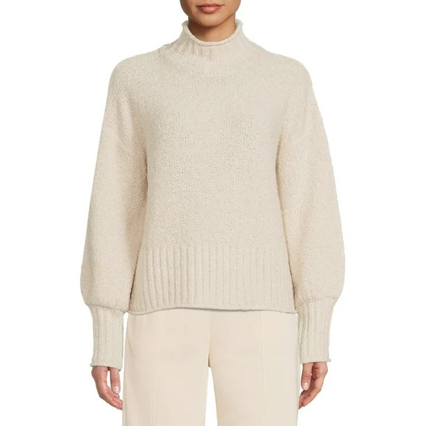 Wild Skye Juniors’ Drop Shoulder Pullover with Mock Neck - Walmart.com | Walmart (US)