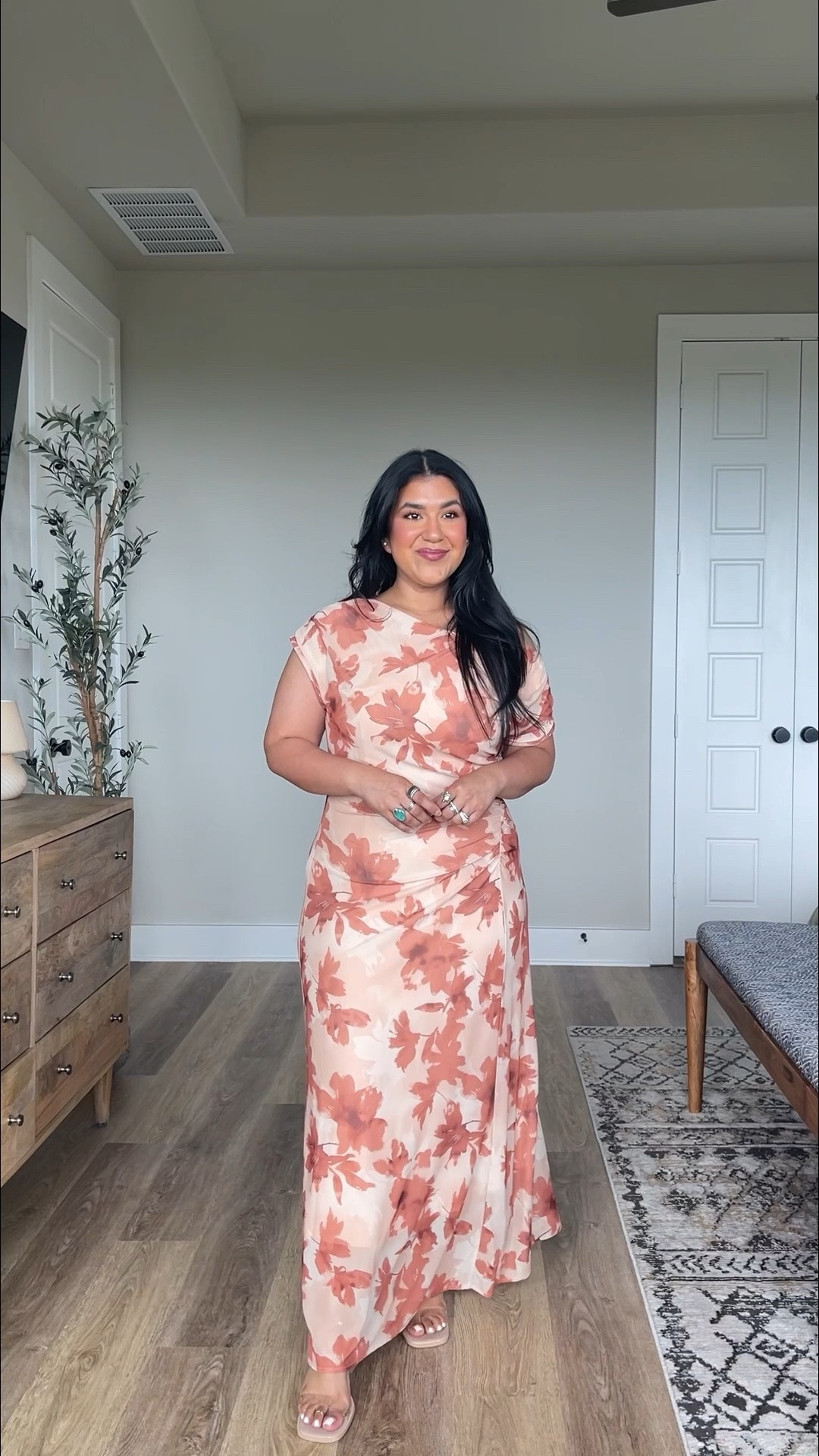 I’m 5’1” size 12 wearing a size L in this Amazon dress. It is sooo comfortable, stretchy, and double lined. Also wearing the best slip shorts underneath, I size up in those to an XL since I have very thick thighs and a big butt.

#LTKPetite #LTKWedding #LTKMidsize