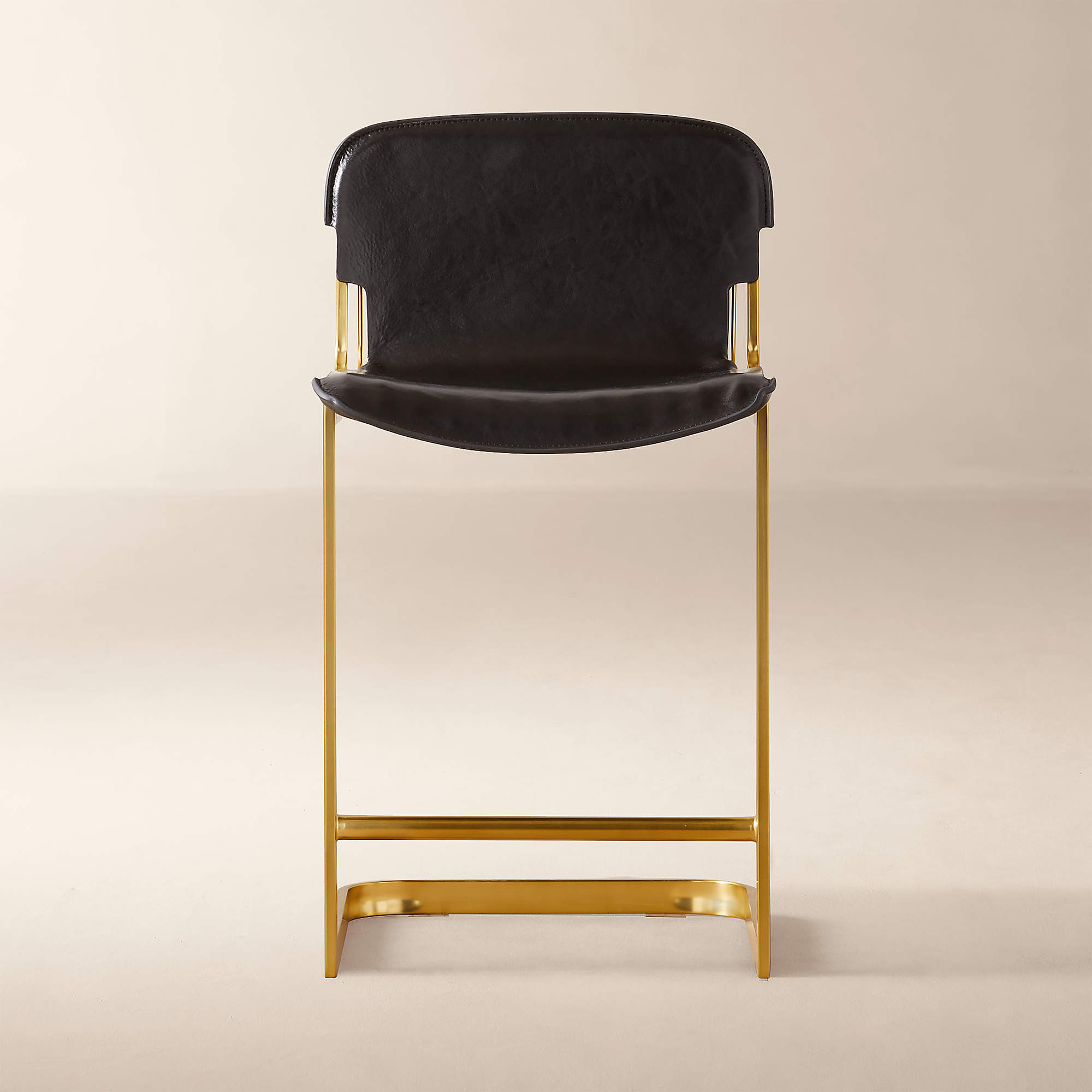 Rake Brown Leather Counter Stool by Kravitz Design + Reviews | CB2 | CB2
