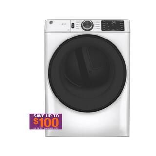 GE 7.8 cu. ft. Smart Front Load Electric Dryer in White with Sanitize Cycle, ENERGY STAR GFD55ESS... | The Home Depot