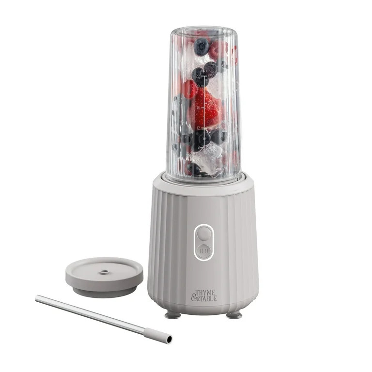 Thyme & Table 900 W 25 oz Single Serve Blender with Tritan Vessel, Smart Seal Lid and Straw, 6-Po... | Walmart (US)