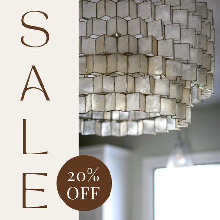 West Elm lighting on sale. We love this modern Capiz shell chandelier in our kitchen. Add this large light fixture to any room to make a statement. Capiz Lights | Coastal Light Fixtures | Elegant Coastal Look | Mood Lighting | On Sale 

#LTKhome #LTKCyberWeek #LTKsalealert