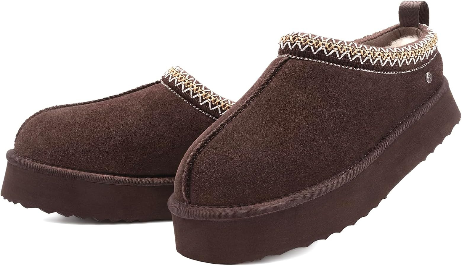 Parfeying Women’s Sheepskin Slippers with Shearling Fur Lining, Genuine Suede Upper, Cozy Fuzzy... | Amazon (US)