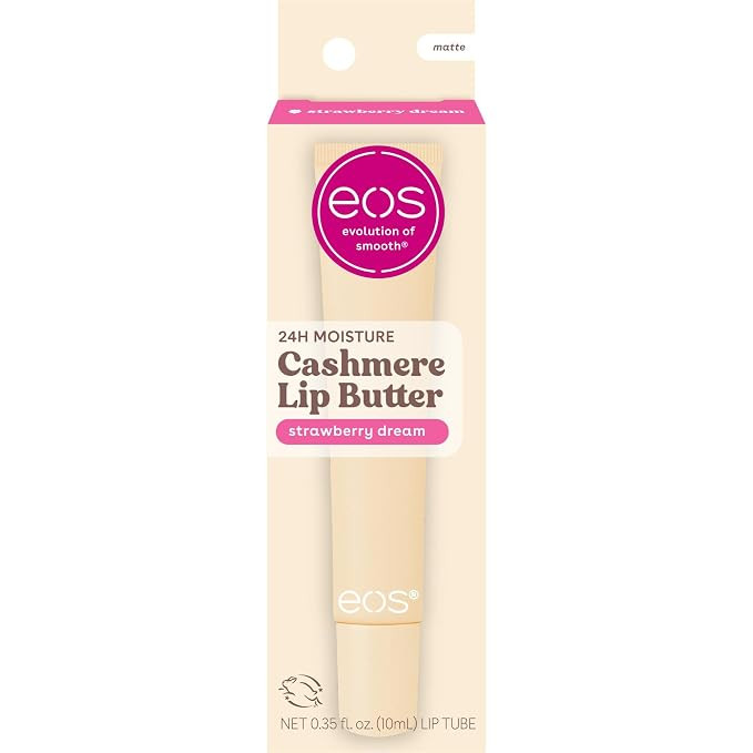 eos Strawberry Dream Plumping Peptides & Shea Butter Lip Butter, 0.35 oz | Amazon (US)