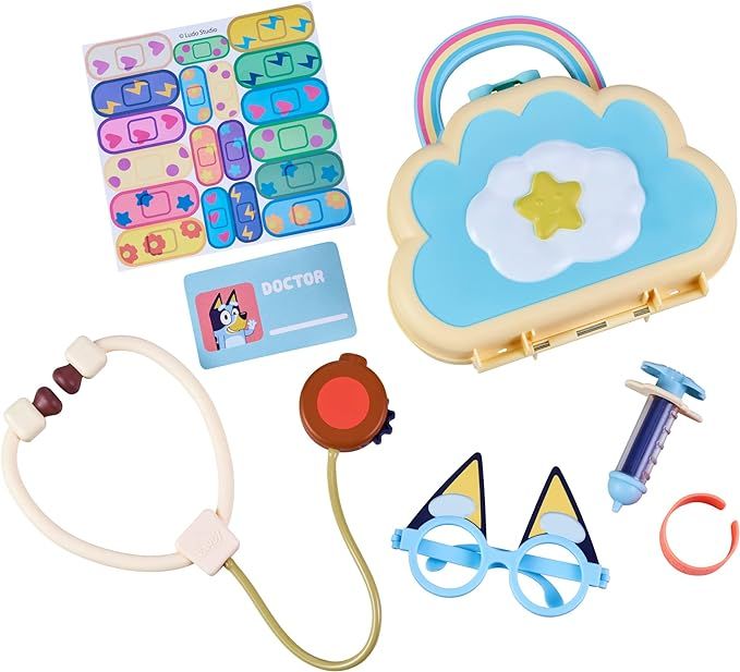 Amazon.com: Bluey Cloud Bag Doctor's Set, Doctor Check Up Set, Toy Doctor's Playset with 7 Play P... | Amazon (US)