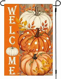 RABUSOFA Fall Garden Flags 12x18 Double Sided Orange Pumpkin Welcome Decor | Fall Decoration, Viv... | Amazon (US)
