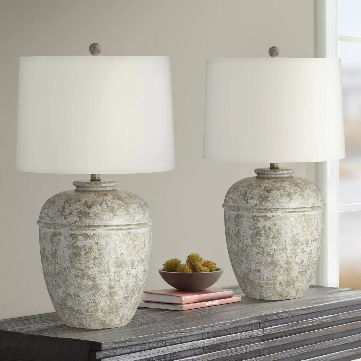 John Timberland Otero 27" Tall Jug Farmhouse Rustic Country Cottage Table Lamps Set of 2 Mottled ... | Target
