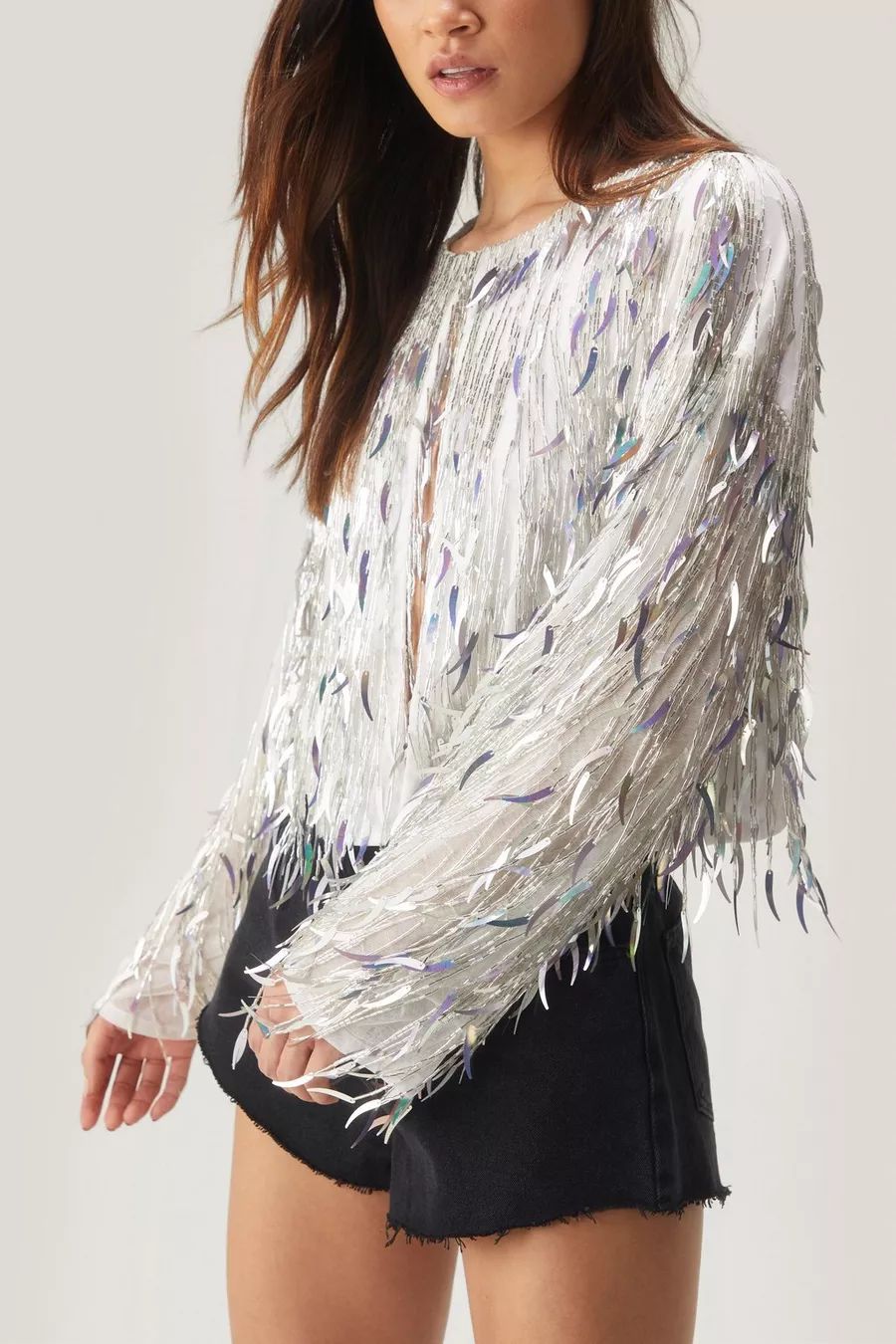 Mixed Sequin Tassel Jacket | Nasty Gal US